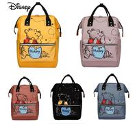 Disney New Mommy Bag Fashion Print Backpack Large-capacity Contrast Color Mother Baby Bag Lightweight Travel Small Backpack Toys blue