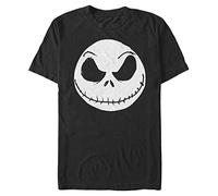 Disney Nightmare Before Christmas Big Face Jack Men's Tops Short Sleeve Tee Shirt, Black, 4XL/Tall