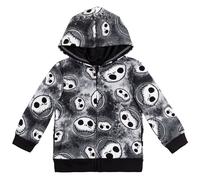 Disney Nightmare Before Christmas Jack Skellington Big Boys Fleece Zip Up Hoodie Tie Dye Black 10-12