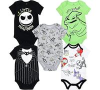 Disney Nightmare Before Christmas Jack Skellington Sally Newborn Baby Boys 5 Pack Bodysuits Multi 6-9 Months