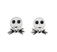 Disney Nightmare Before Christmas Jack Skellington Sterling Silver Enamel Stamp Stud Earrings