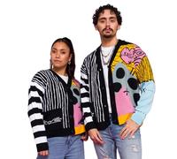 Disney Nightmare Before Christmas Patchwork Cardigan Off-White