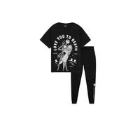 Disney Nightmare Before Christmas Ladies Pyjamas Set Nightwear T-Shirt Long Bottoms PJs Gifts for Women and Teenagers (S, Black/Love)