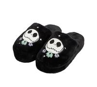 Disney Nightmare Before Christmas Slippers Size Small Uk 3/4 - Faux Fur Slippers Embroidered Design, Comfortable, Ultra Soft Inner Lining