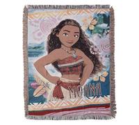 Disney Northwest Moana, Island Girl Woven Tapestry Throw Blanket, 48" x 60", Multi Color