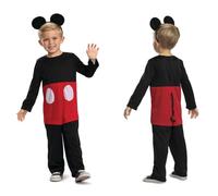 Disney Official Classic Mickey Mouse Costume Kids Includes Headband - Made with Super Soft Material - World Book Day Christmas Mickey Mouse Halloween Fancy Dress for Kids and Toddlers Size S