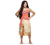 Disney Official Classic Moana Costume Adult with Attached Pendant, Princess Dress Up for Adults Women Halloween Costume Medium