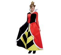 Disney Official Classic Red Queen of Hearts Costume Adults, Alice In Wonderland Costume Christmas Halloween Fancy Dress Up Large