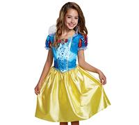 Disney Official Classic Snow White Costume Kids, Snow White Dress Up Outfit, Princess Costumes for Girls Fancy Dress, World Book Day Costumes for Girls Medium