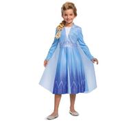 DISGUISE DISK129309K ELSA TRAVELING BASIC PLS M 7-8 Fancy Dress Costume, Girls, Blue