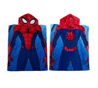 Disney Official Marvel Spiderman Wearable Towel Hooded Poncho | Super Soft Feel, Spider-Man Outfit and City Design | Kids Toddler Swimming Changing Robe Perfect For The Home, Bath & Beach