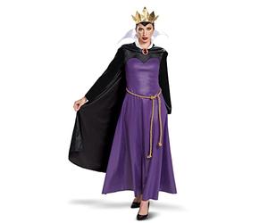 Disney Official Premium Evil Queen Costume Adult Women includes Cape and Crown, Snow White Christmas Halloween Adult Witch Costume Women Outfit Dress Up Large