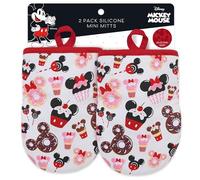 Disney Oven Mitts - 5.5" x 7.5" Heat-Resistant Mini Oven Mitts with Non-Slip Printed Silicone Disney Silhouettes - Mickey & Minnie, Stitch, Winnie The Pooh