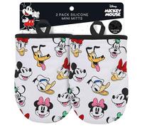 Disney Oven Mitts - 5.5" x 7.5" Heat-Resistant Mini Oven Mitts with Non-Slip Printed Silicone Disney Silhouettes - Mickey & Minnie, Stitch, Winnie The Pooh