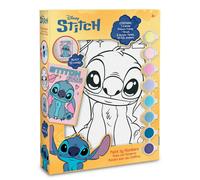 Disney Stitch Kids Canvas Painting Set with 8 Watercolour Paints, Paint Brush & Stickers