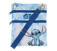 Disney Passport Bag Crossbody Travel Stitch Sitting, Light Blue