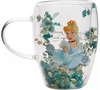 Disney Pastel Princess Floral Decorative Glass Mug - Cinderella Disney Multicolor