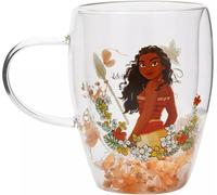 Disney Pastel Princess Moana Decorative Glass Mug - Official Disney Floral Glass