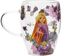 Disney Pastel Princess Rapunzel Decorative Glass Mug - Official Disney Floral Gl