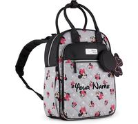 Disney Personalized Diaper Bag Character MICKEY MINNIE and MORE Multi-Pocket Functional Baby Diaper Bag Backpacks (Personalized Minnie Icon Black and
