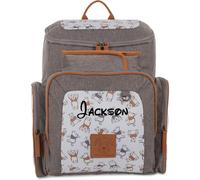 Disney Personalized Diaper Bag Character MICKEY MINNIE and MORE Multi-Pocket Functional Baby Diaper Bag Backpacks (Personalized Pooh Jartop Backpack