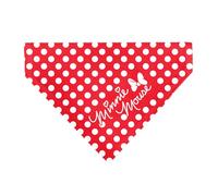 Disney Pet Bandana Minnie Mouse Autograph Script Polka Dot Red White Slip On Collar Bandana Only