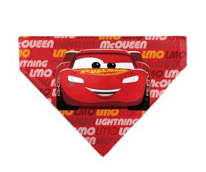 Disney Pet Bandana Slide On Slip Through | Cars LMQ Lightning McQueen Pose and Text Red Double Sided Polyester