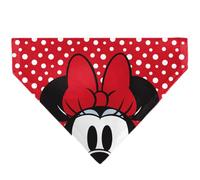 Disney Pet Bandana Slide On Slip Through | Minnie Mouse Button Eyes Pose Polka Dot Red White Double Sided Polyester