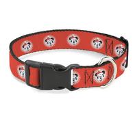 Disney Pet Collar, Dog Collar Plastic Buckle, Christmas Holiday Mickey Mouse Face Starburst Red, 16 to 23 Inches 1.5 Inch Wide