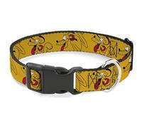 Disney Pet Collar, Dog Collar Plastic Buckle, Disney Pluto Poses Orange, 20 to 31 Inches 1.5 Inch Wide