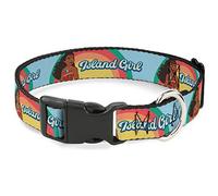 Disney Pet Collar, Dog Collar Plastic Buckle, Moana Island Girl Rainbow Pose Blue Multi Color, 13 to 17 Inches 1.5 Inch Wide