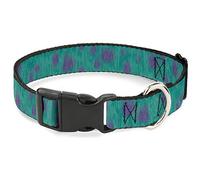 Disney Pet Collar, Dog Collar Plastic Buckle, Monsters Inc Sulley Bounding Spots Blue Purple, 16 to 23 Inches 1.5 Inch Wide