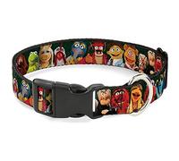 Disney Pet Collar, Dog Collar Plastic Buckle, Muppets Character Group Pose Greens, 9.5 to 14.5 Inches 0.5 Inch Wide