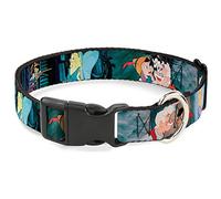 Disney Pet Collar, Dog Collar Plastic Buckle, Pinocchio Jiminy Cricket Workshop Tools, 11 to 16.5 Inches 1.0 Inch Wide