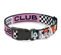 Disney Pet Collar, Dog Collar Plastic Buckle, Sensational Six Good Vibes Club Pose Blocks Multi Color, 7 to 8.5 Inches 0.5 Inch Wide