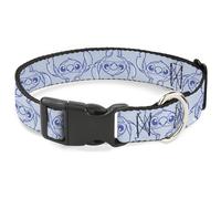 Disney Pet Collar, Dog Collar Plastic Buckle, Stitch Pose Flip Light Blue Blue, 20 to 31 Inches 1.5 Inch Wide