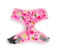 Disney Pet Harness, Dog Collar Plastic Buckle, Disney Dream Big Princess Face and Icons Collage Pinks, Fits Dog with 11" Neck Size and 14-17" Chest Girth