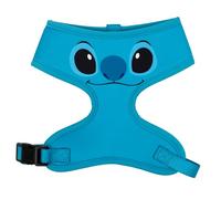 Disney Pet Harness Plastic Buckle, Lilo and Stitch Smiling Stitch Face Close Up Blue, Fits Dog with 12" Neck Size and 17-21" Chest Girth