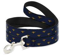 Dog Leash Aladdin Genie Lamp Monogram Navy Gold 4 Feet Long 1.5 Inch Wide