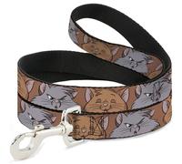 Disney Pet Leash, Dog Leash, Aristocats Toulouse and Berlioz Piano Pose and Musical Notes, 6 Feet Long 1.5 Inch Wide