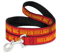 Disney Pet Leash, Dog Leash, Cars Lightning McQueen Tread Red Orange, 4 Feet Long 1.0 Inch Wide
