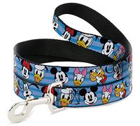 Disney Pet Leash, Dog Leash, Disney The Sensational Six Smiling Faces Stripe Blues, 4 Feet Long 0.5 Inch Wide