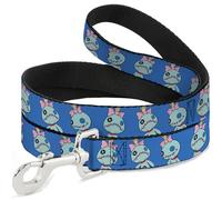 Disney Pet Leash, Dog Leash, Lilo and Stitch Scrump Poses Blue, 4 Feet Long 1.5 Inch Wide