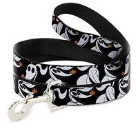 Disney Pet Leash, Dog Leash, Nightmare Before Christmas Zero Pumpkin Expressions, 6 Feet Long 1.0 Inch Wide