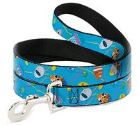 Disney Pet Leash, Dog Leash, Pixar Holiday Collection Easter Egg Characters Scattered Blue, 6 Feet Long 0.5 Inch Wide