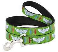 Disney Pet Leash, Dog Leash, Toy Story Buzz Lightyear Bounding Space Ranger Logo Buttons, 4 Feet Long 1.5 Inch Wide