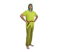 Disney Peter Pan Adult Long Sleeve Hooded Cosplay Onesie Costume Union Suit-Large