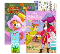 Disney Peter Pan Coloring and Activity Book Set for Kids - Bundle with 2 Jumbo Disney Books Featuring Peter Pan and Robin Hood with Stickers, Door Hanger and More | Disney Coloring Pack