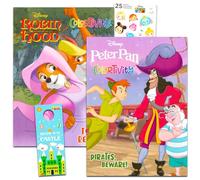 Disney Peter Pan Coloring and Activity Book Set for Kids - Bundle with 2 Jumbo Disney Books Featuring Peter Pan and Robin Hood with Stickers, Door Hanger and More | Disney Coloring Pack