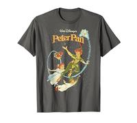 Disney Peter Pan Darling Flight Vintage Graphic Tee T-Shirt, Men, Asphalt Grey, 4X-Large